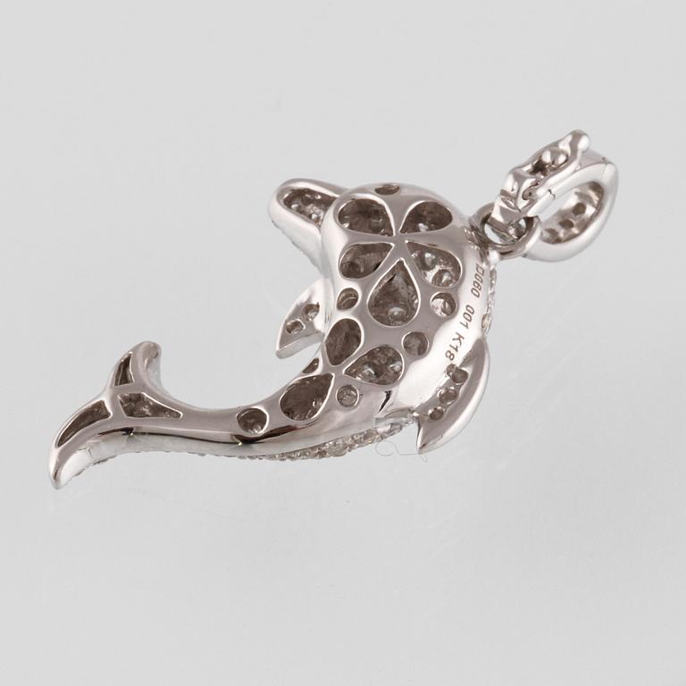 HÄNGE, 18K vitguld med 103 briljantslipade diamanter 0.60 ct. Vikt 3,6 gram.