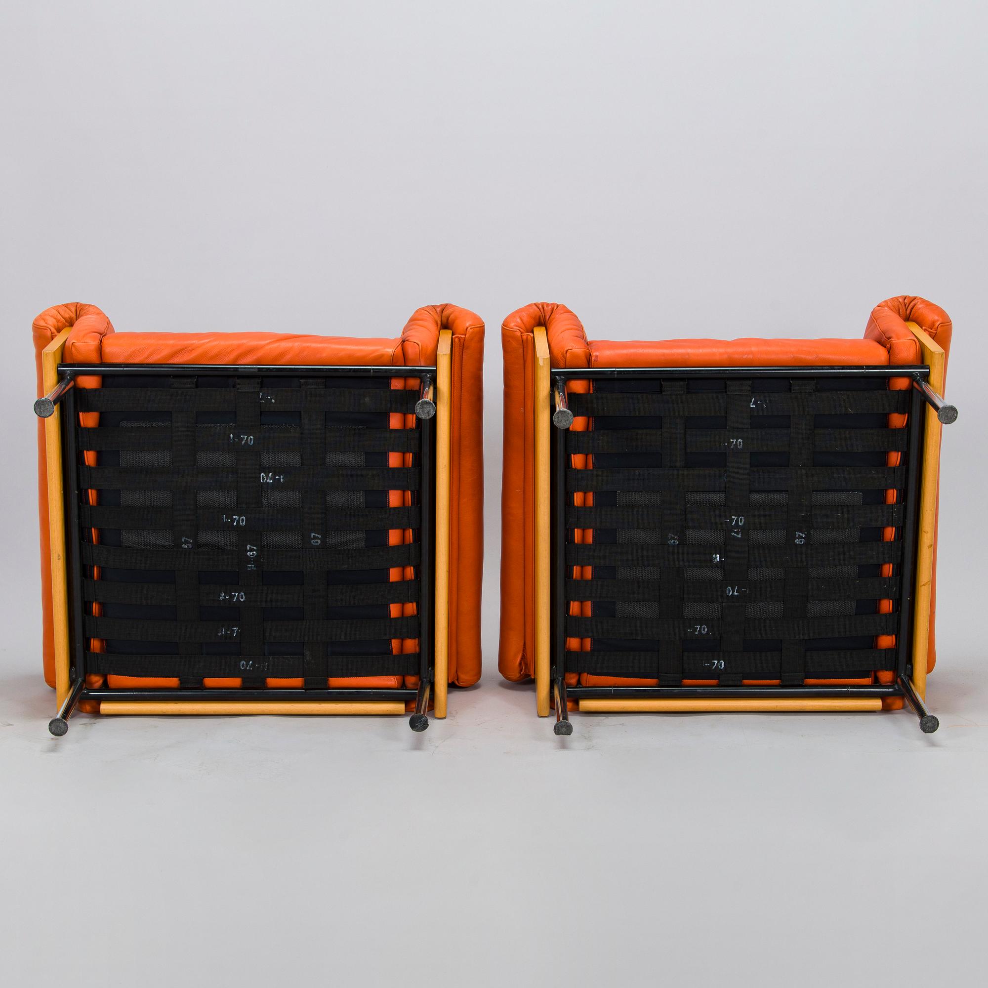 Yrjö Kukkapuro, A pair of late 1970s armchairs, 'Ateljee', made to order for Haimi.