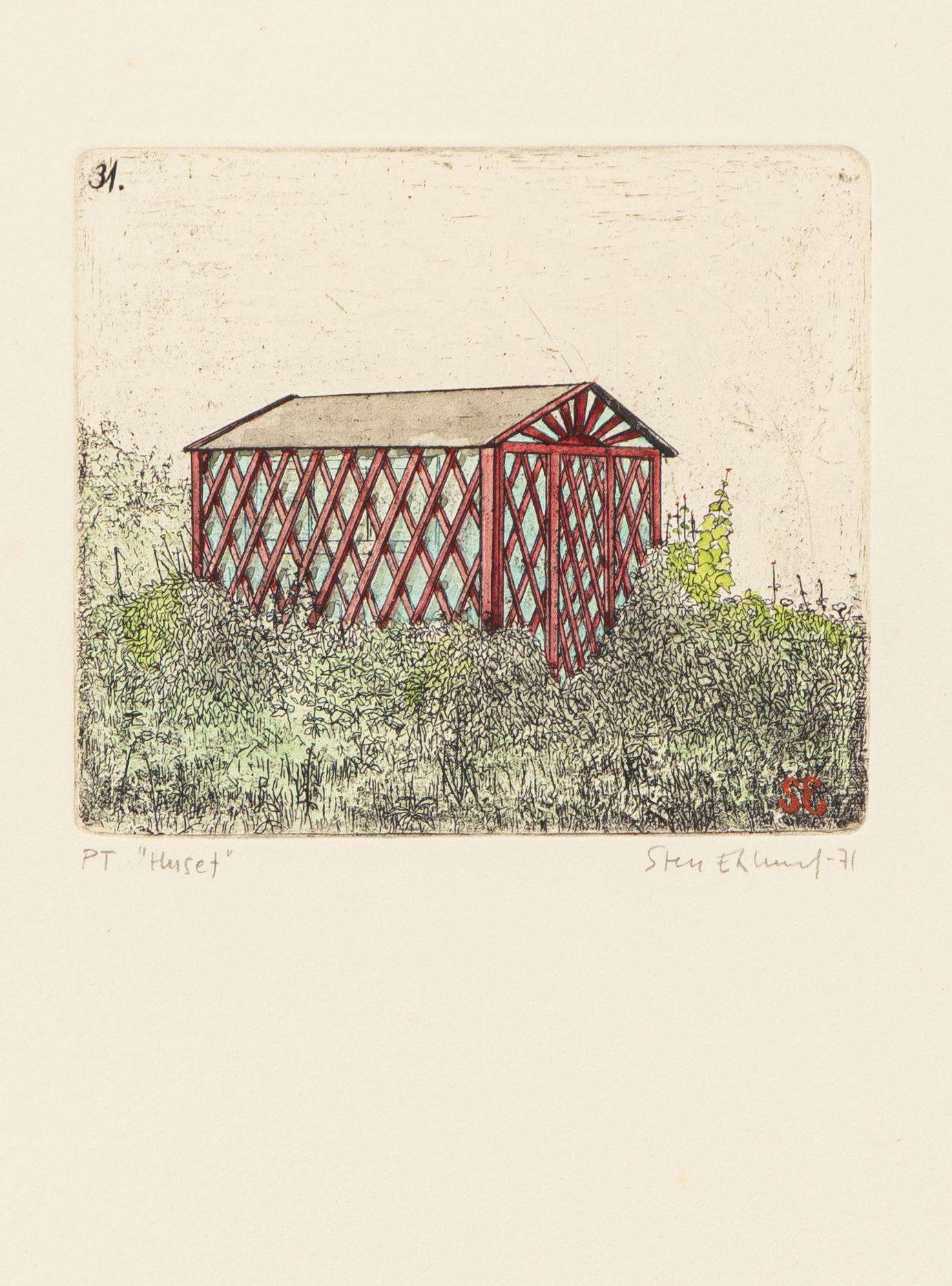 Sten Eklund, "Ett av husen vid 4 på bild 3" ur "Kullahusets hemlighet".