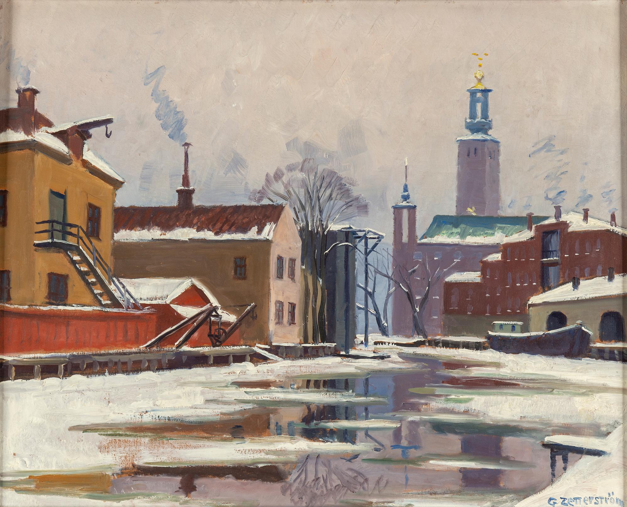 GUNNAR ZETTERSTRÖM, olja på pannå, signerad.