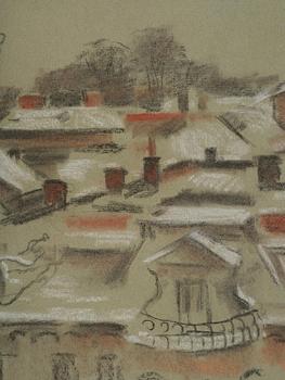 Lotte Laserstein, Vy över hustak.