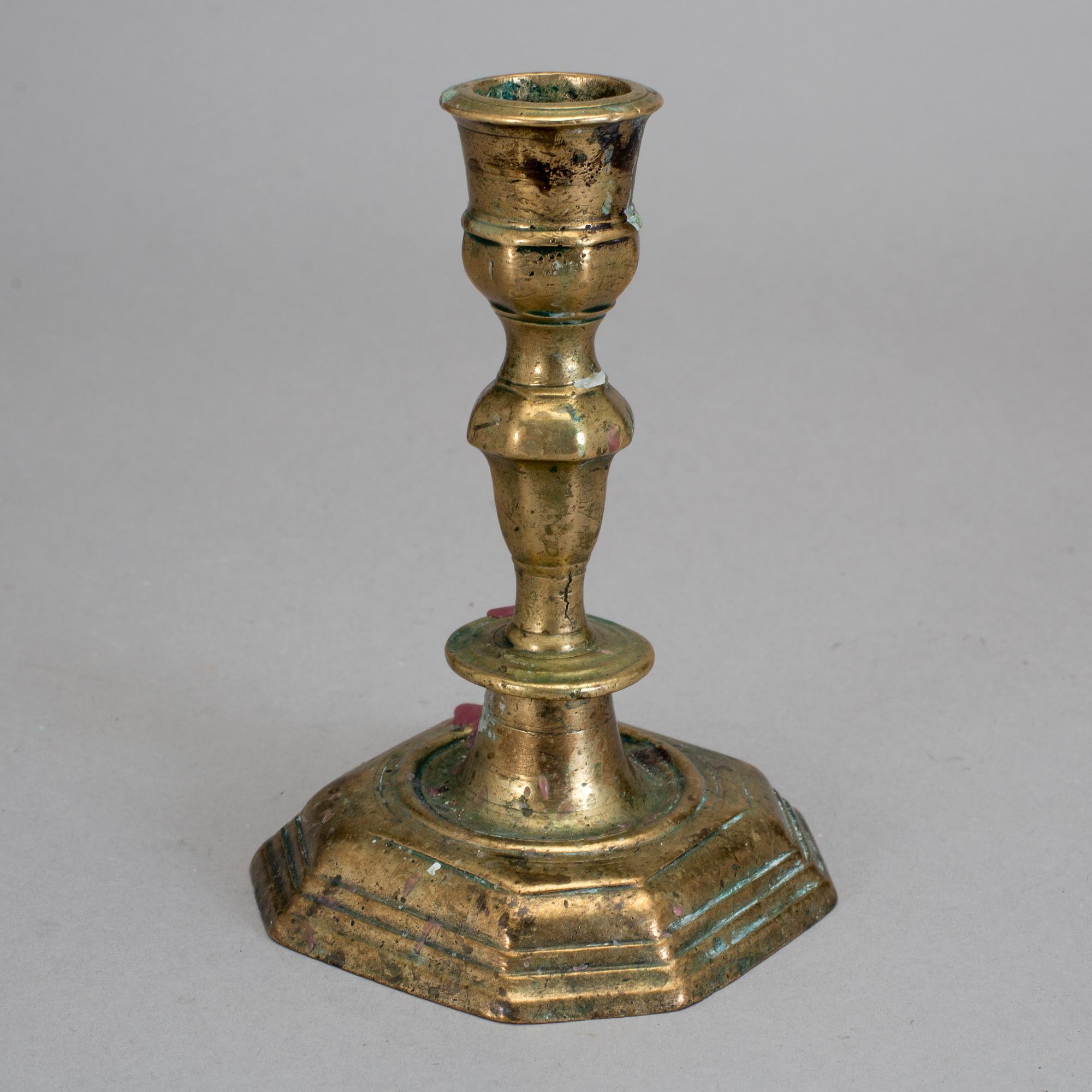 LJUSSTAKE, mässing, senbarock.