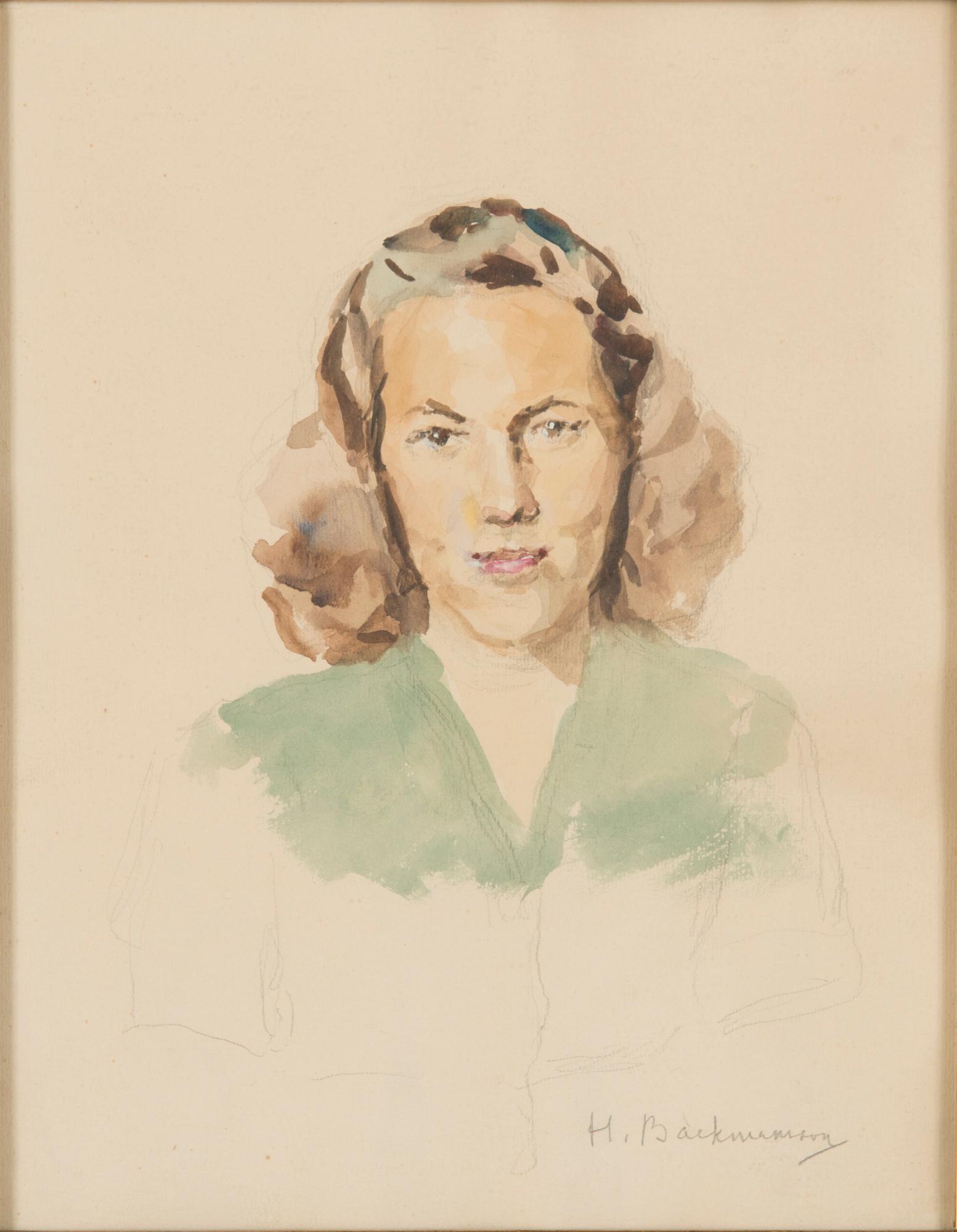 Hugo Backmansson, akvarell, signerad.