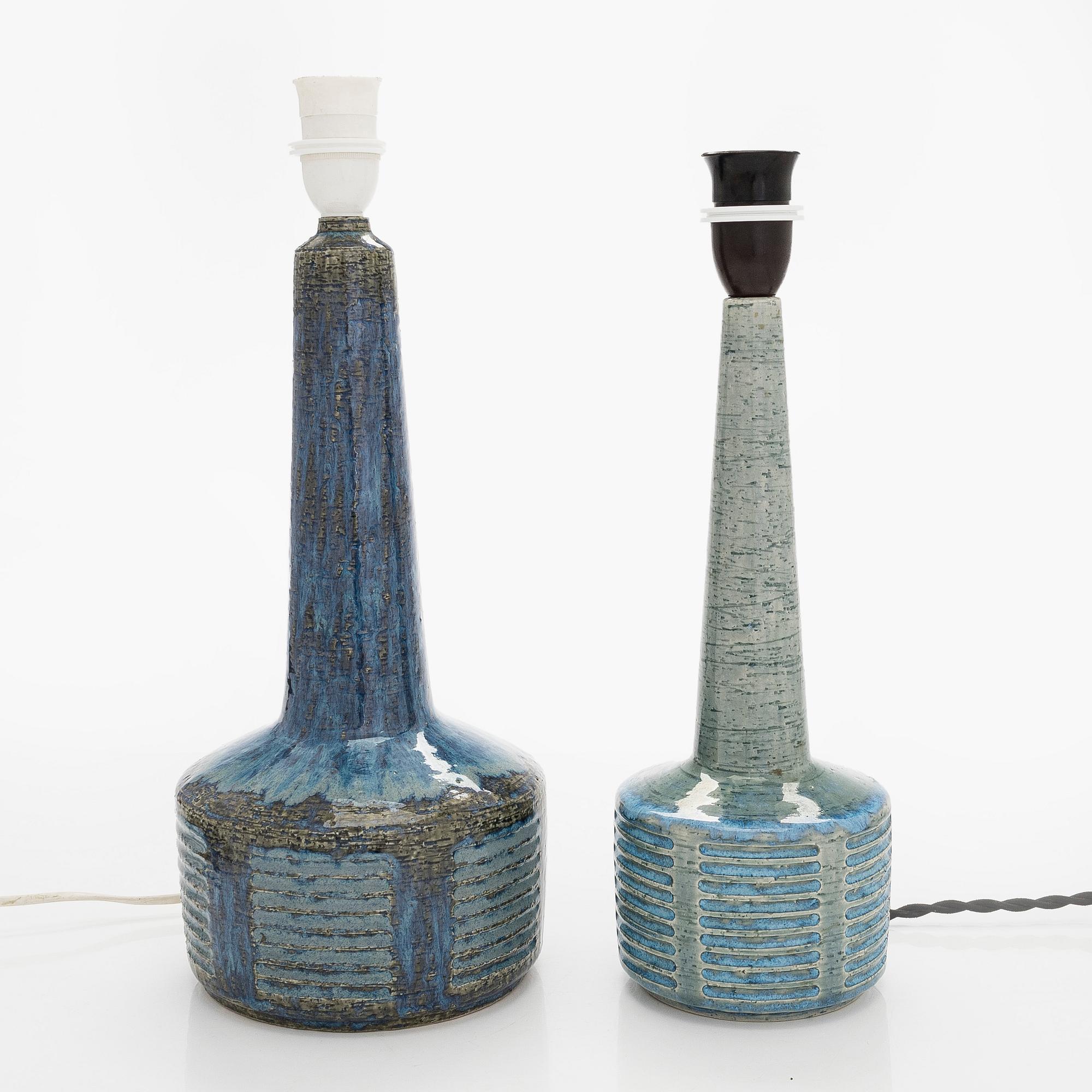 A stoneware table lamps, signed Palshus Danmark.
