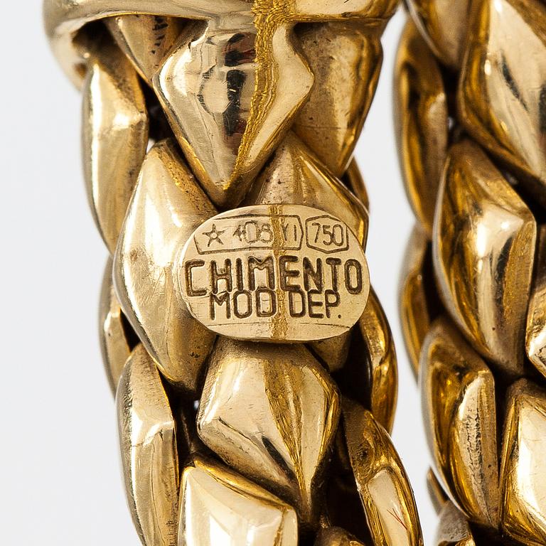 Chimento, An 18K gold snake bracelet with rubies and diamonds ca. 0.46 t in total. Italy.