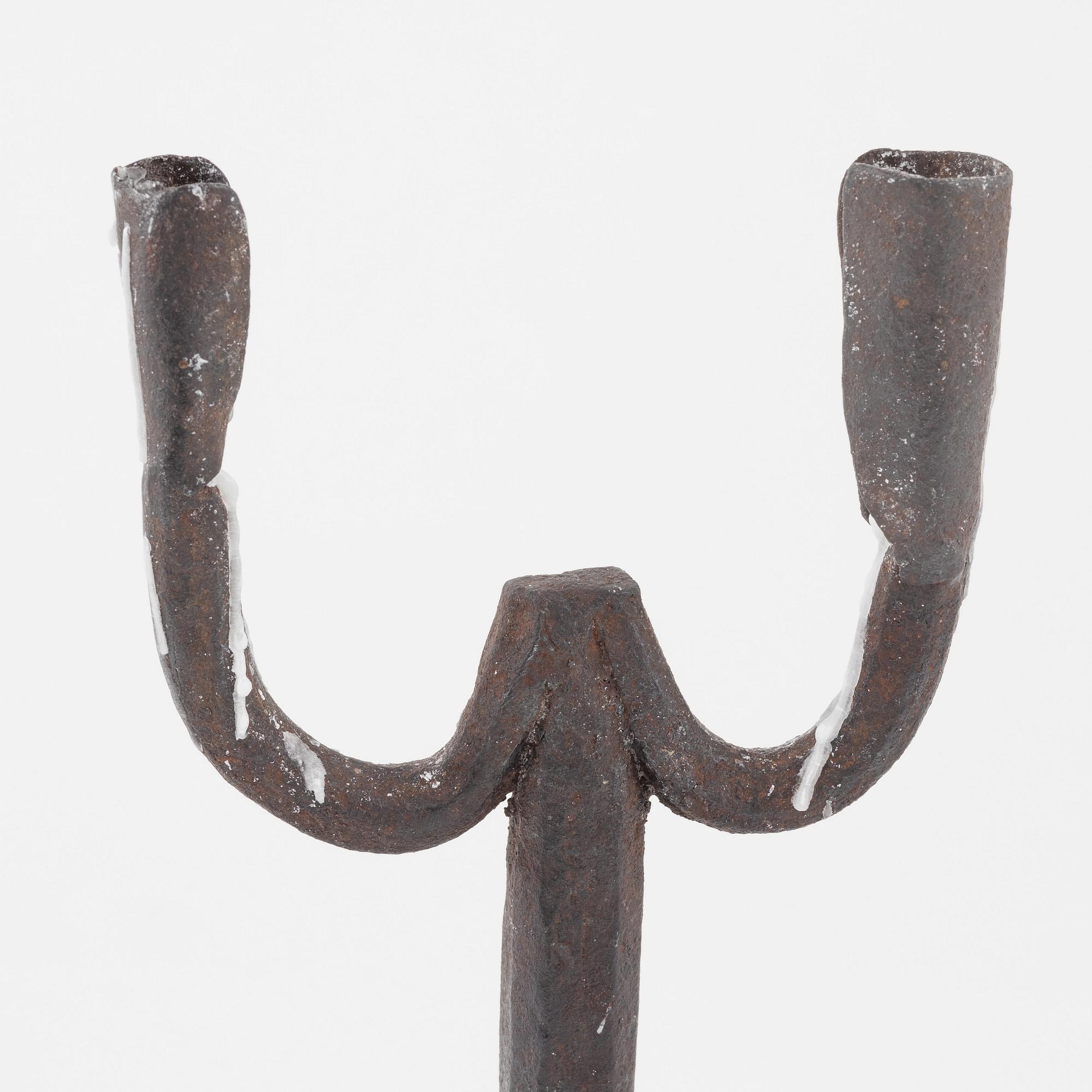 Ljusstake, smidesjärn, allmoge, 18/1900-tal.