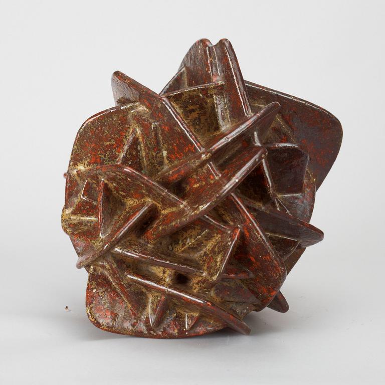 A Hans Hedberg faience sculpture of a sand rose, Biot, France.