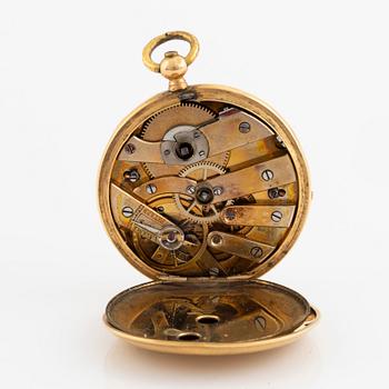 Pocket watch, 18K gold, 37 mm.