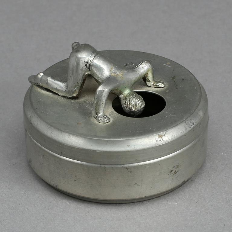 MANSCHETTKNAPPSASK, tenn, Widerholm & Dahlberg, Eskilstuna. 1930/40-tal.