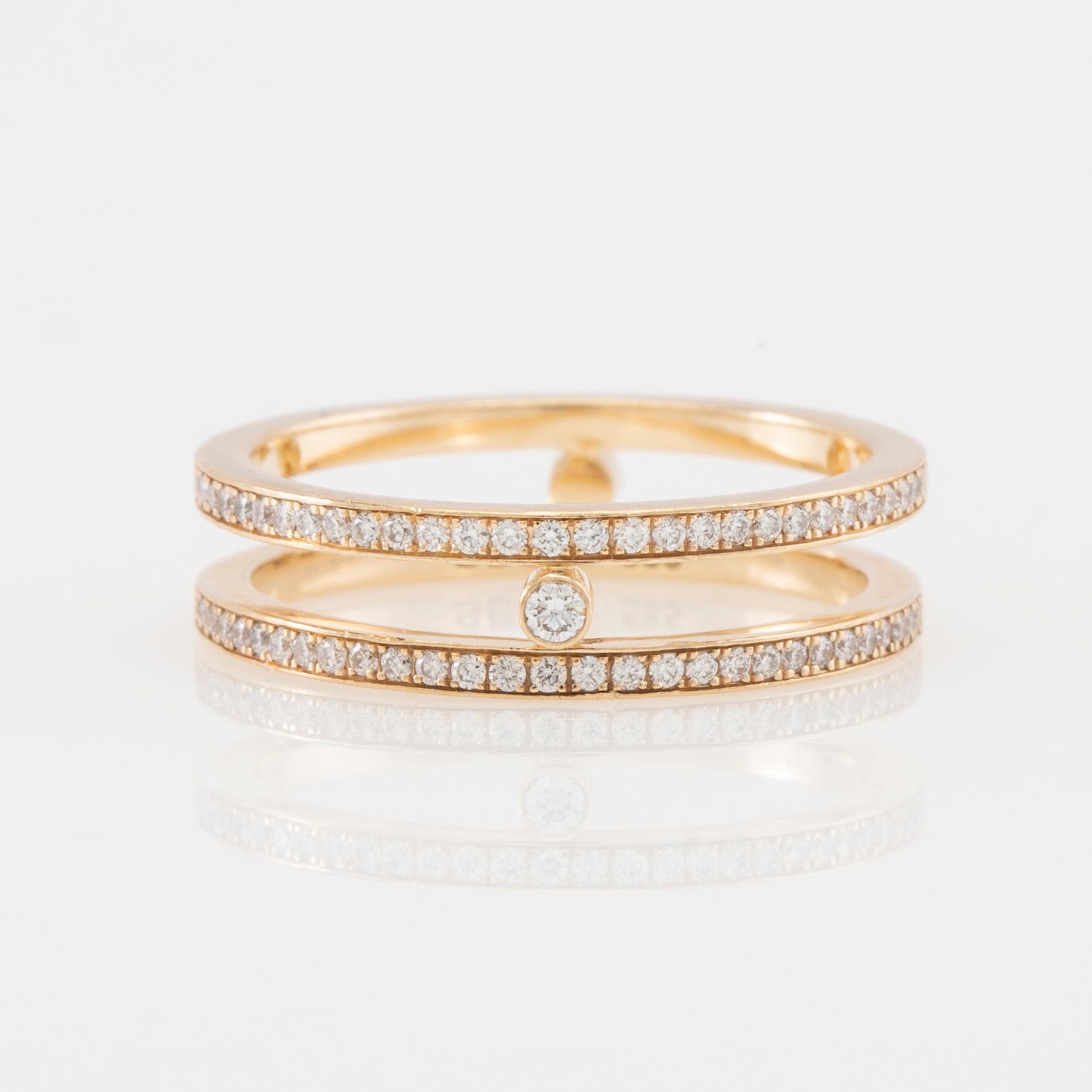 Sophie Bille Brahe, Ring 14K gold "Mars" set with round brilliant-cut diamonds.