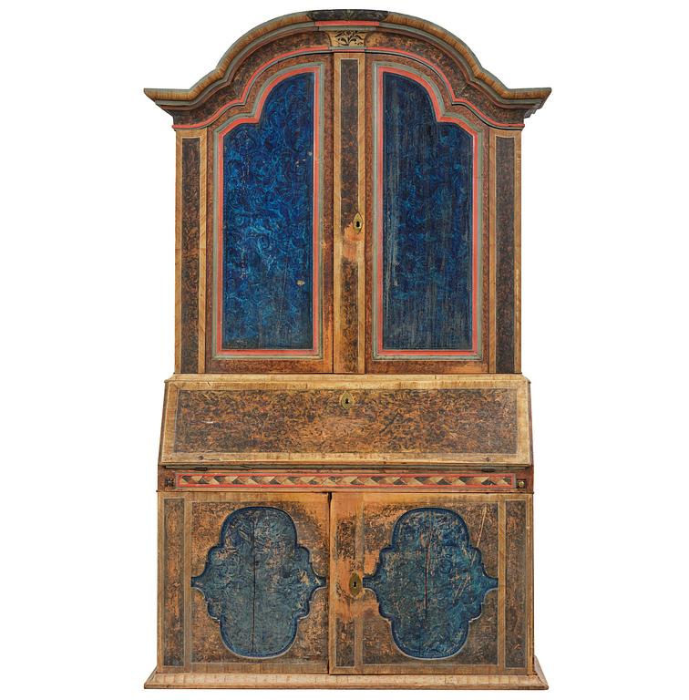 A polychrome-painted folk art cabinet from Värmland, Sweden, dated 1818.