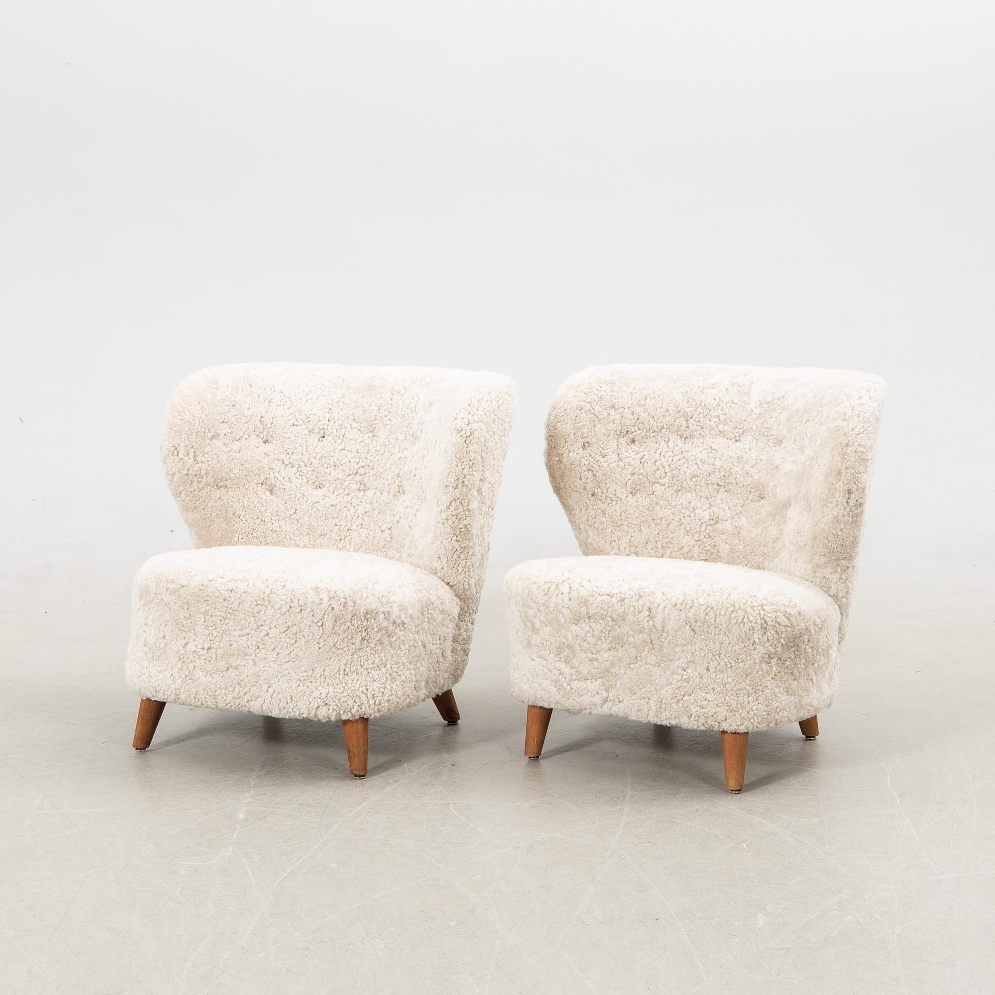 Armchairs, a pair, Swedish modern, 1940s.