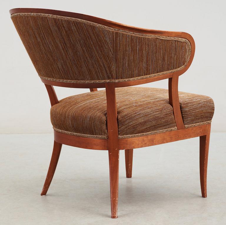 A Carl Malmsten mahogany easy chair 'Jonas Love', Sweden.