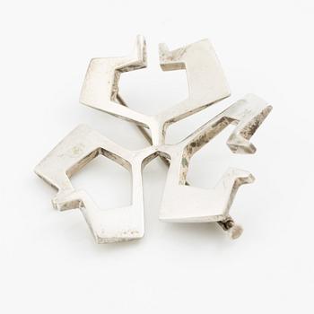 PA Lundahl-Terrs, a crown, two bracelets, a brooch, a earring, and a pendant, silver, Stockholm and Växjö, among others 1961.