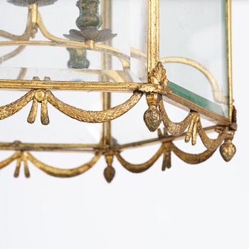 A fine Swedish rococo gilt-brass four-light lantern, Stockholm, later part of the 18th century.