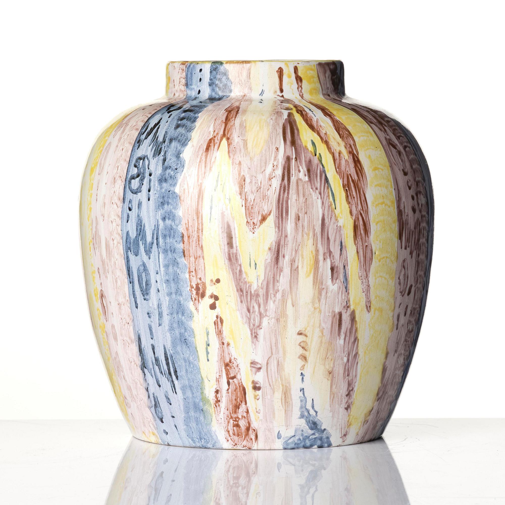 A Swedish faience 'trompe-l'œil' jar, Marieberg, 1758-66.