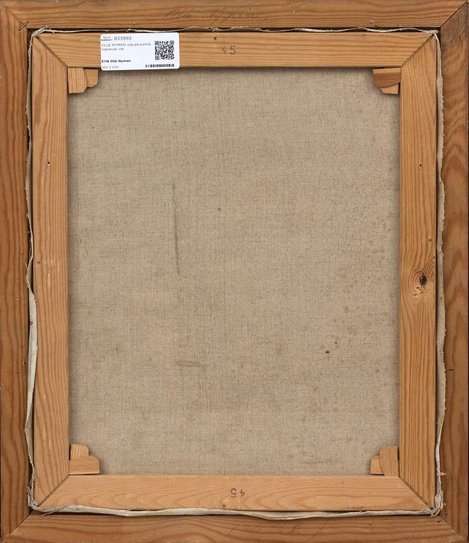 OLLE NYMAN, olja på pannå. Signerad.