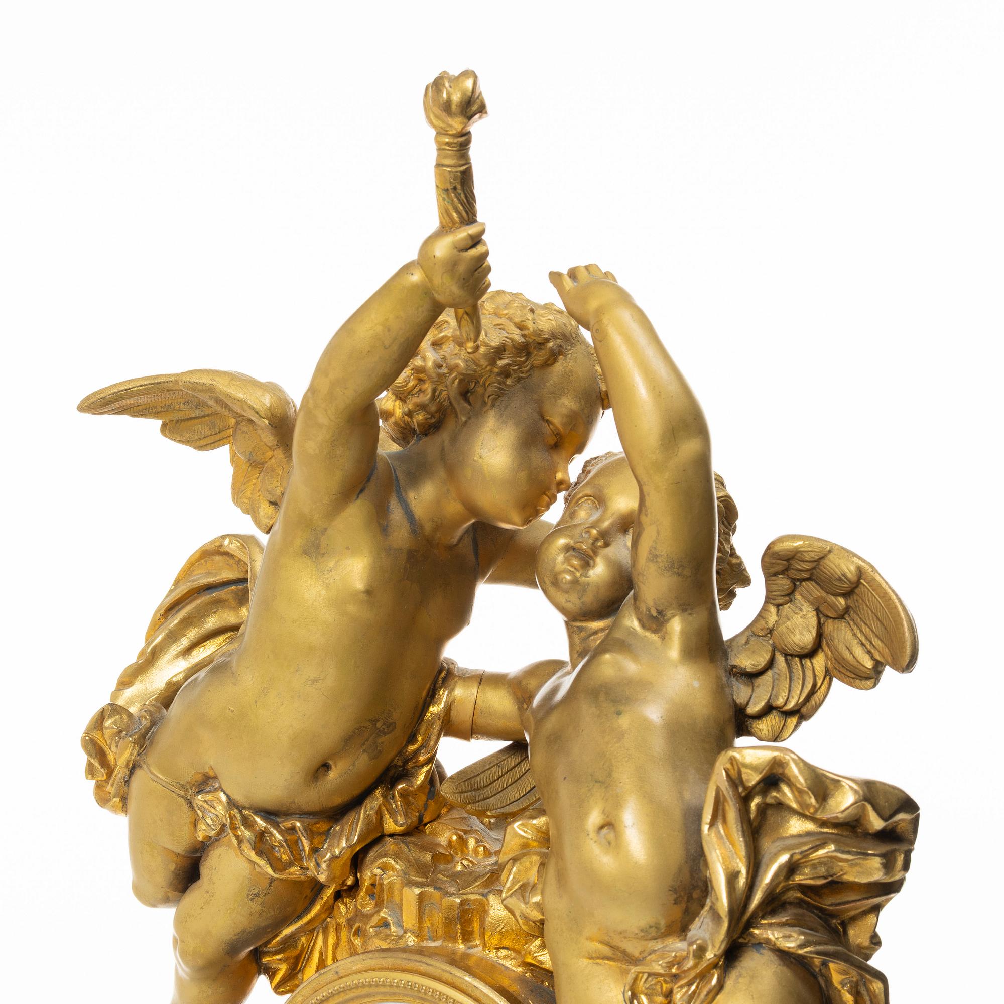 Table pendulum clock, C.L Malmsjö, Gothenburg, Louis XVI style, circa 1900.