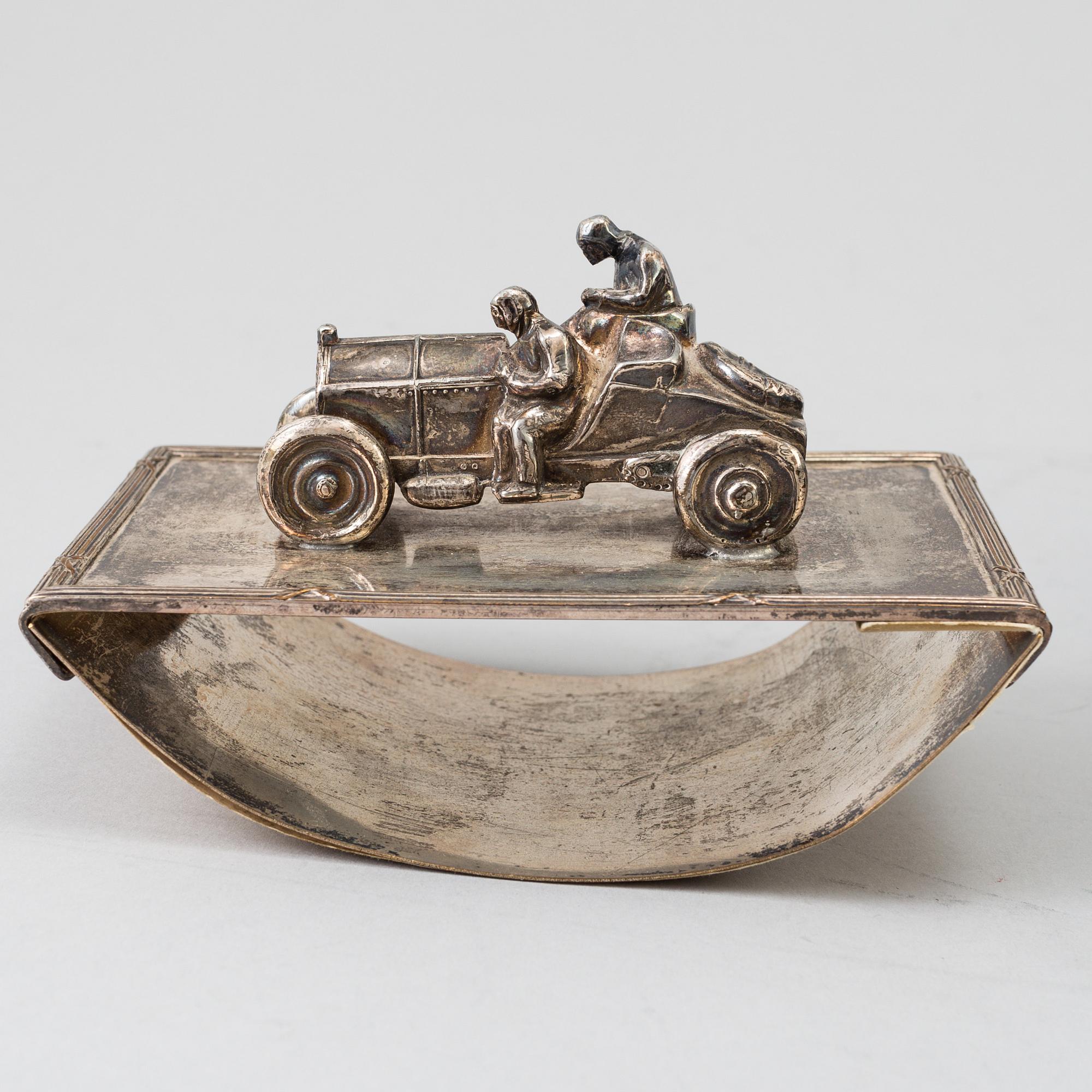 A silvered metal inkstand by Kaiser Zinn 1910s.