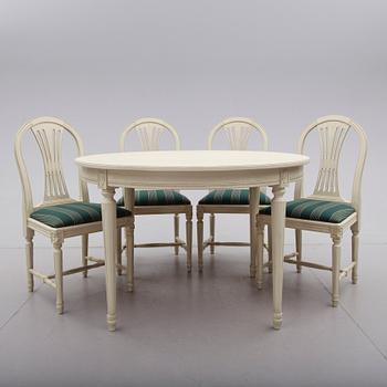 MATGRUPP, 5 delar, gustaviansk stil, 1900-talets slut.