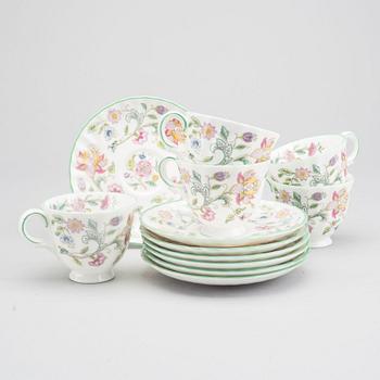KAFFEKOPPAR PÅ FAT, 13 st, porslin Minton England.