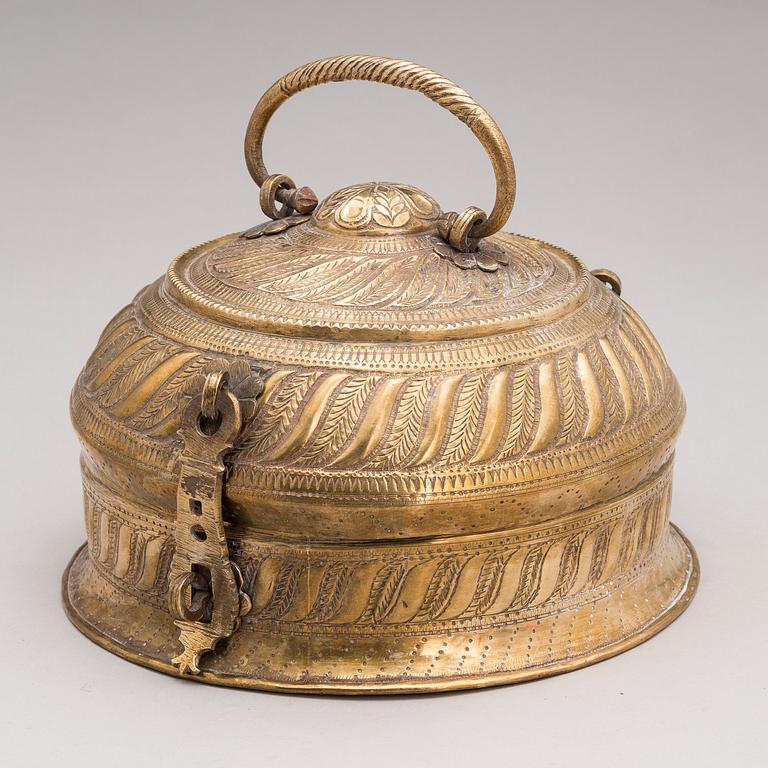 A 19th-Century brass pandan box, Uttar pradesh, India.