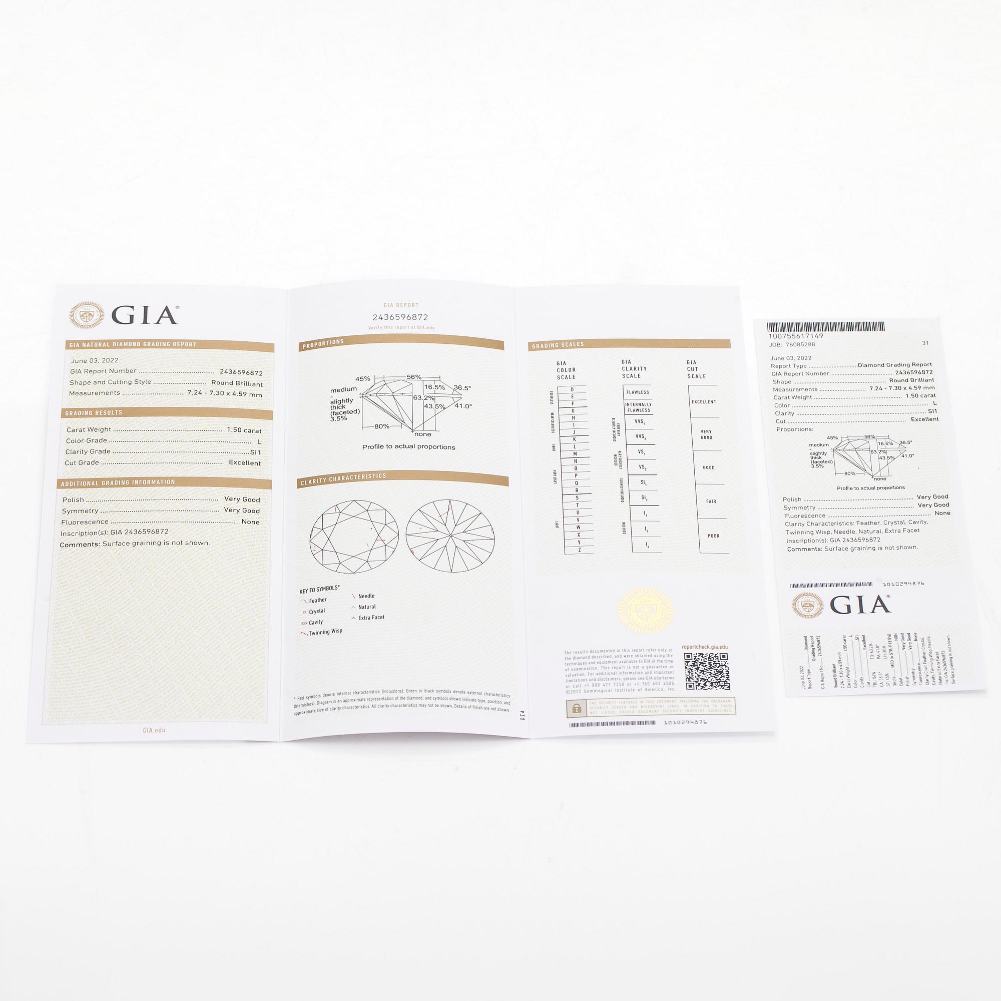 Earrings, brilliant cut diamonds 1.50 ct / each, 18K white gold.