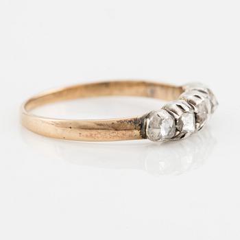 Ring, 18K gold and silver with rose-cut diamonds.