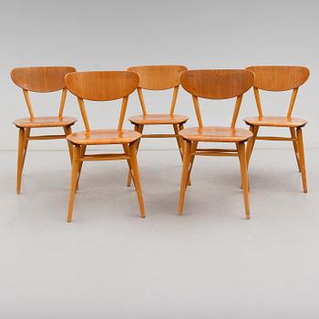 STOLAR, 5 st, sannolikt Bröderna Wigells stolfabrik AB, 1900-talets mitt.