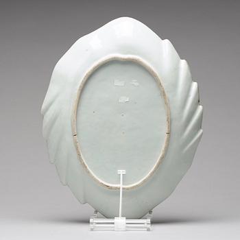 A leaf shaped dish, Qing dynasty, Qianlong (1736-95).