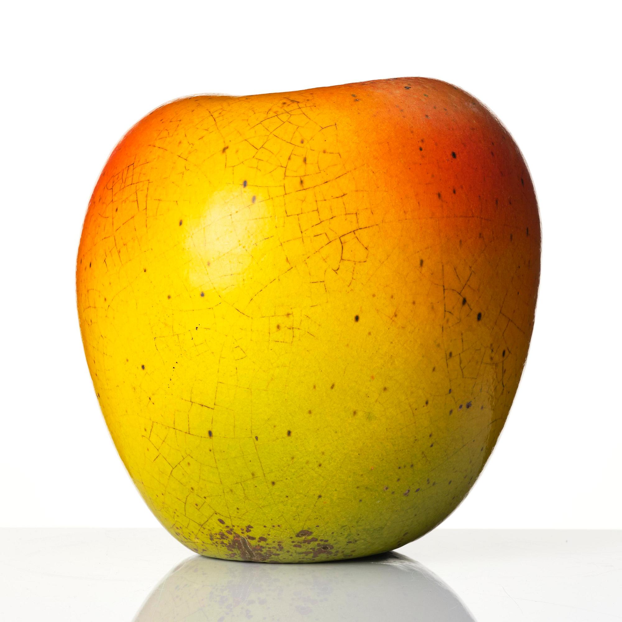 Hans Hedberg, a faience sculpture of an apple, Biot, France.