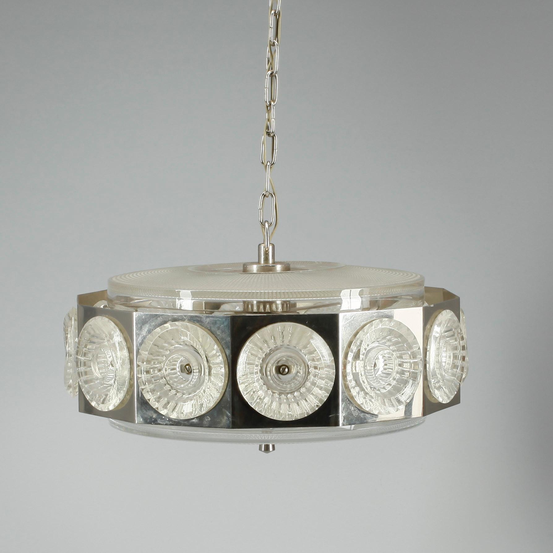 TAKLAMPA, glas, 1960-tal. Höjd 60 cm.