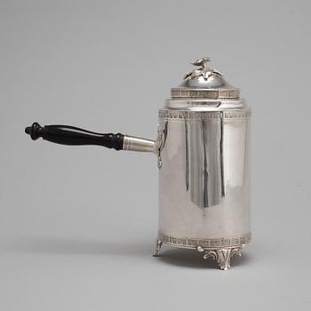 A Swedish 18th century silver coffee-pot, mark of Olof Yttreaus, Uppsala 1780.