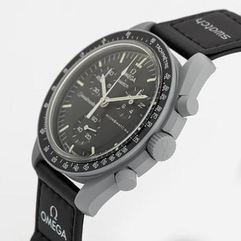 Swatch/Omega, MoonSwatch, "Mission to the Moon", chronograph, wristwatch, 42 mm.