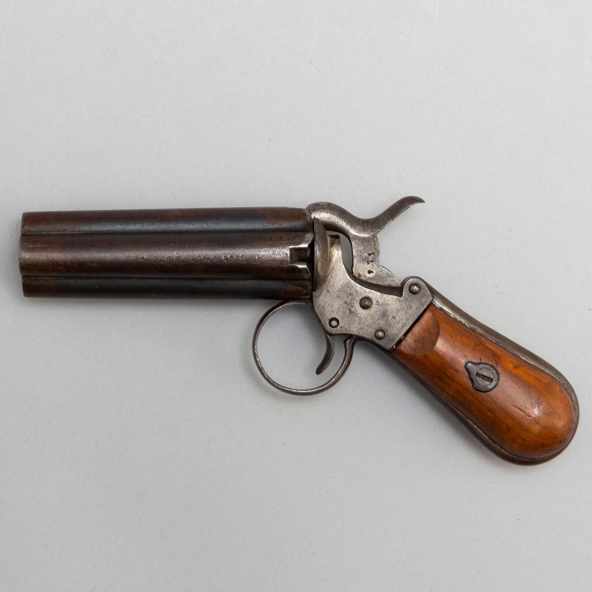 One revolver and one percussion gun, second half of the 19th century.