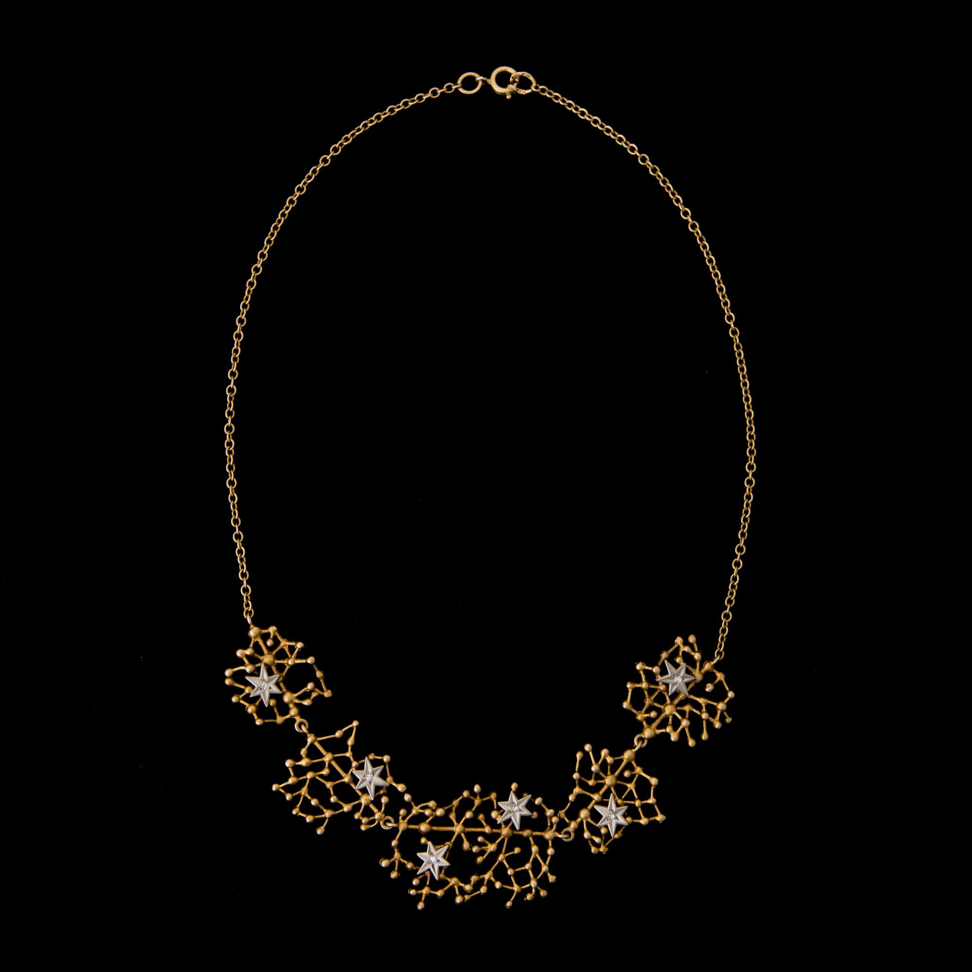 NECKLACE, "Tähtitaivas", 8/8 cut diamonds, 14K gold. Kultakeskus 1974.