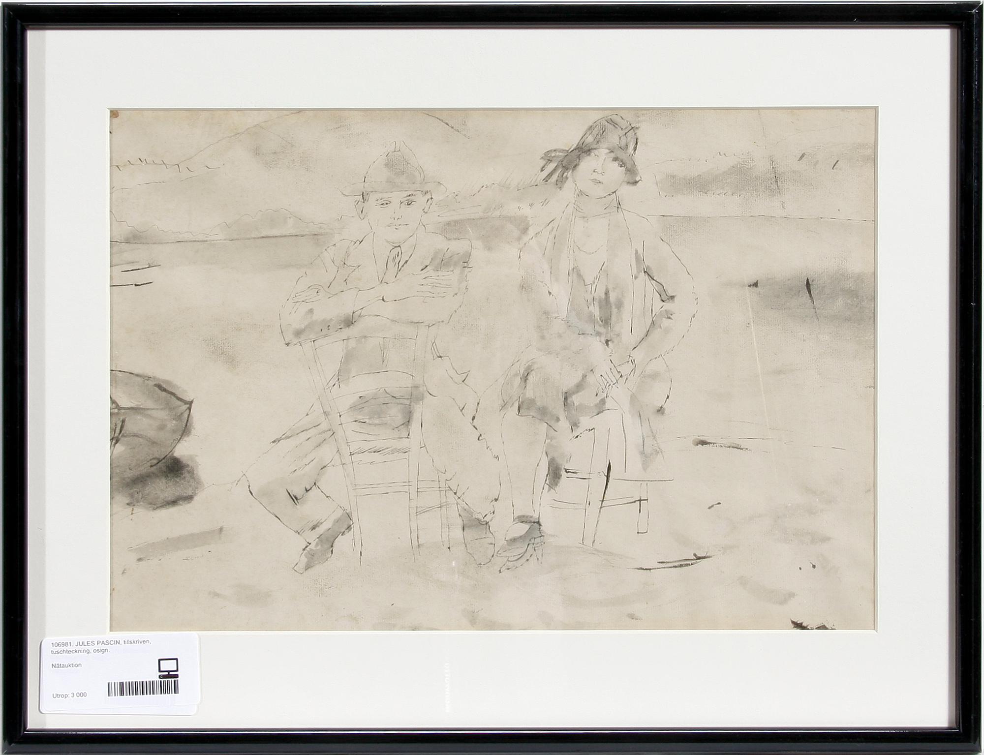 JULES PASCIN, tillskriven, tuschteckning, osign.