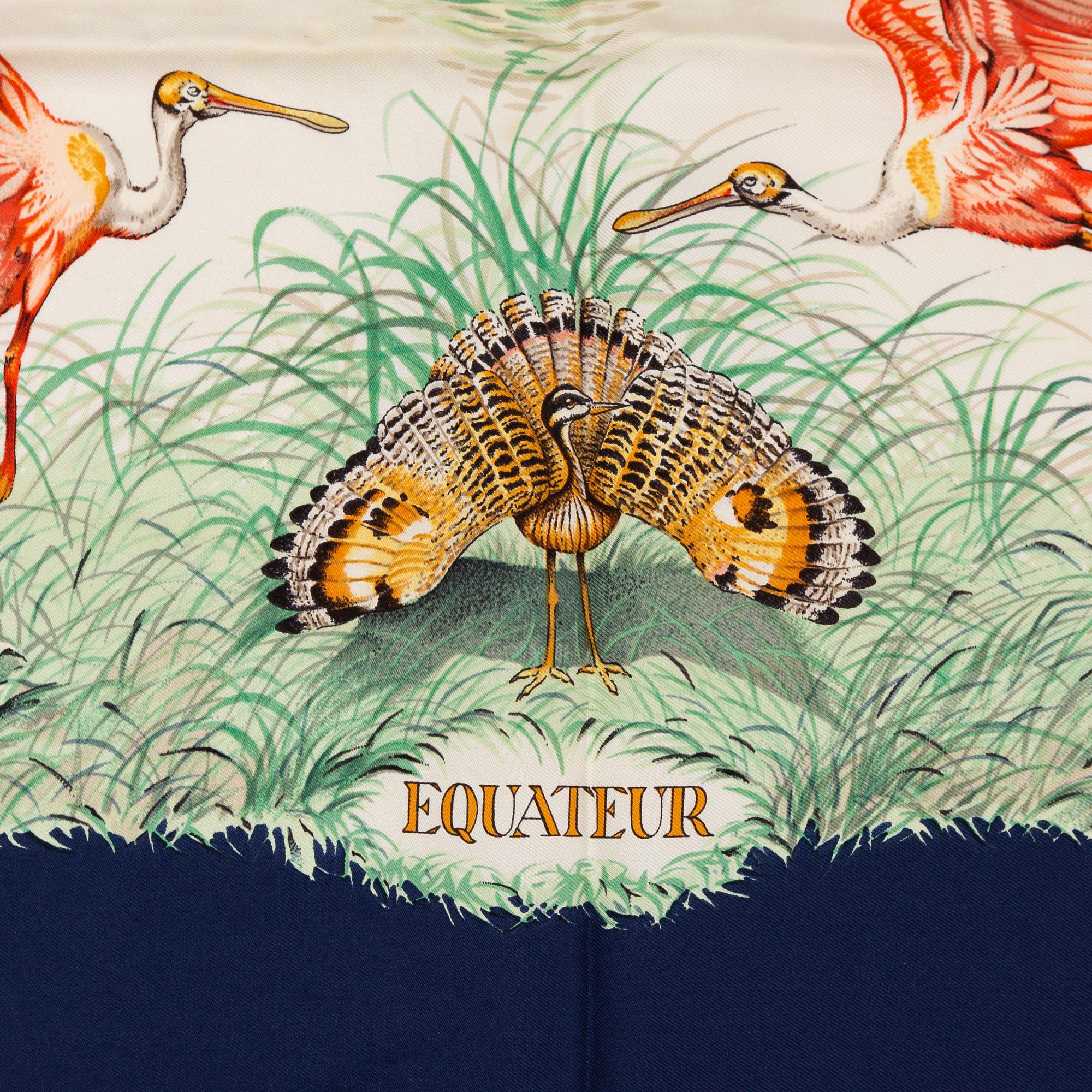 Hermès, an 'Equateur' silk scarf.