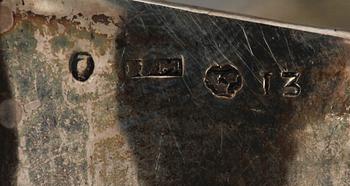 225766. GRÄDDKANNOR, 2 st, silver, empire, bla Johan Fredrik Masman, Stockholm 1815. Totalvikt ca 180 gram.