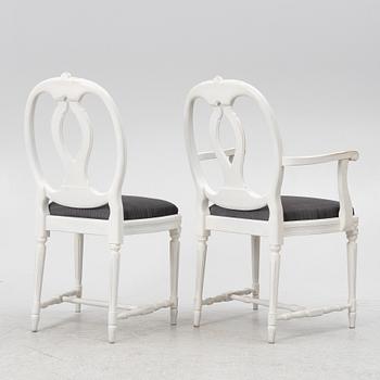 Matsalsgrupp, 13 delar, gustaviansk stil, 1900-talets andra hälft.