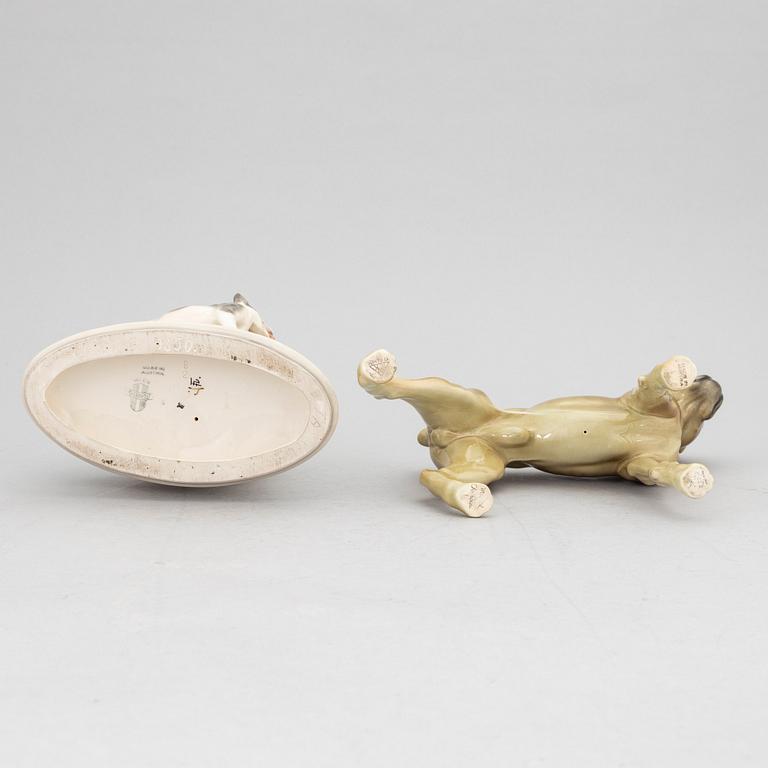 Two porcelain figurines, Keramos, Austria, 20th century.