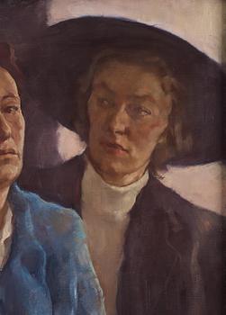 Lotte Laserstein, "I blå rock. Målaren och Madeleine".