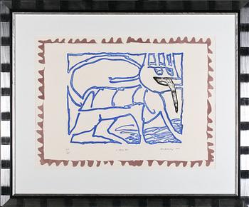 Pierre Alechinsky · PIERRE ALECHINSKY, färgetsning, signerad, daterad 1984 samt numrerad 27/75.