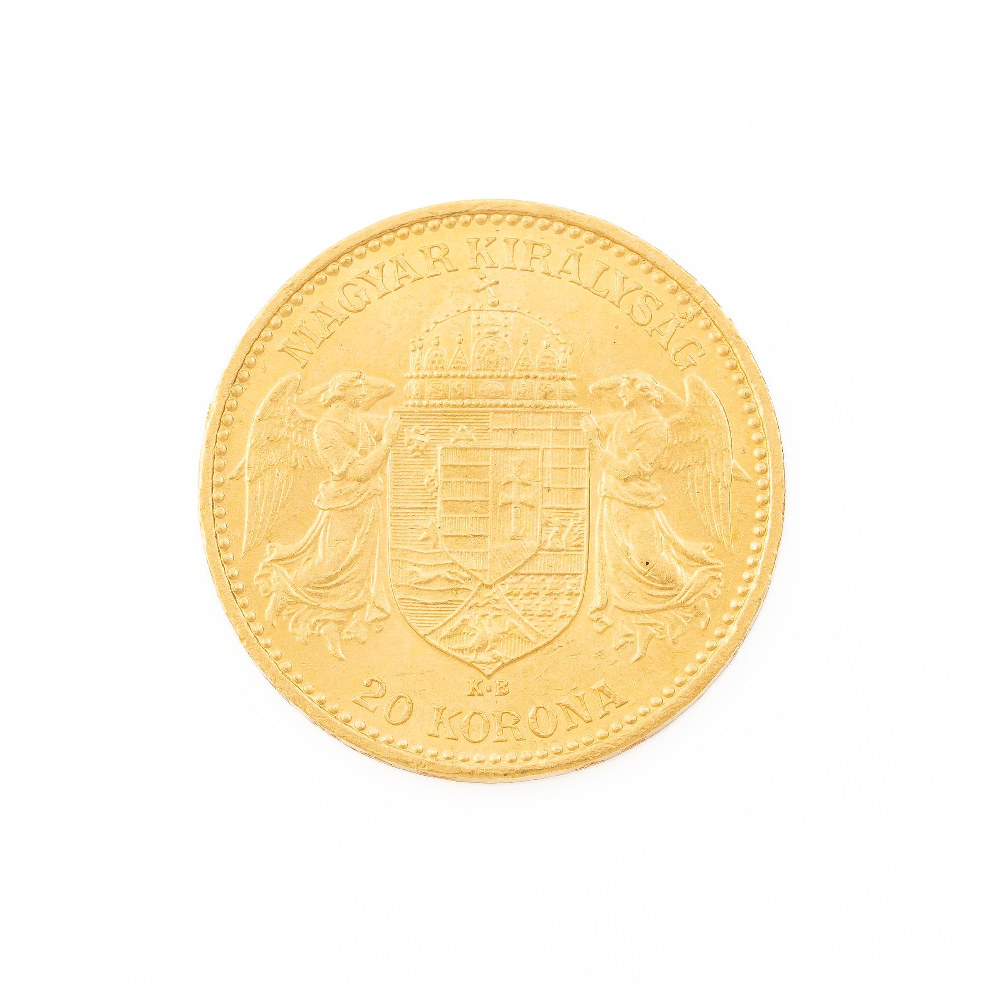 Gold coin, Hungary, 20 Korona, 1897.