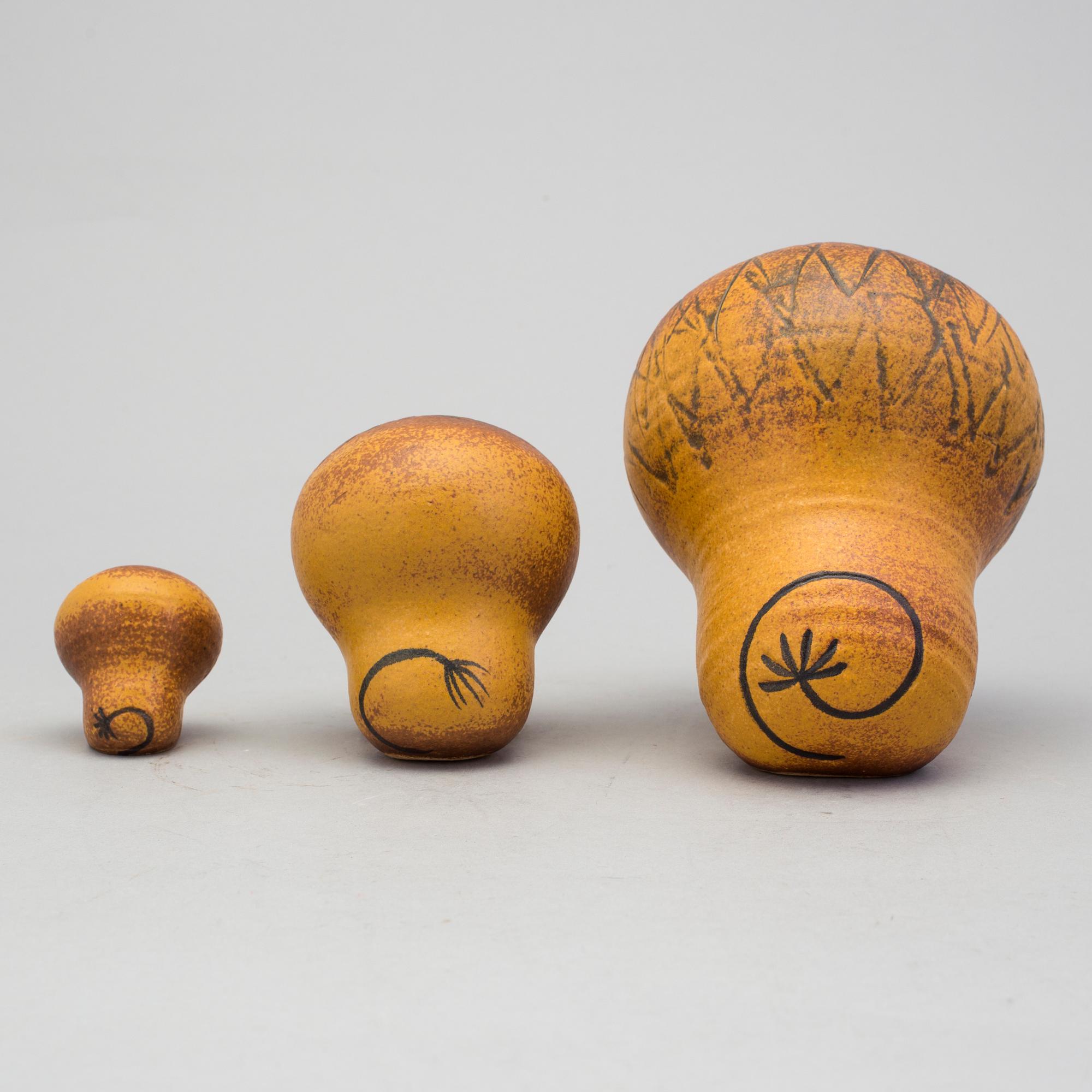 Three 20th Century stoneware figurines designed Lisa Larson, Gustavsberg.
