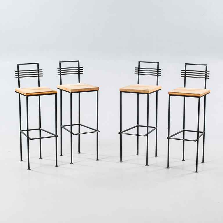 Four bar stools by Olson & Dåm, late 20th century.