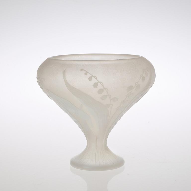 A Karl Lindeberg Art Nouveau cameo glass vase, Kosta.