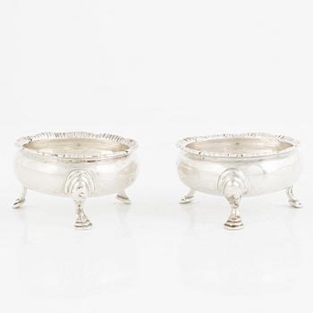 A Pair of English Silver Salt Cellars, mark of David Mowden, London 1766.