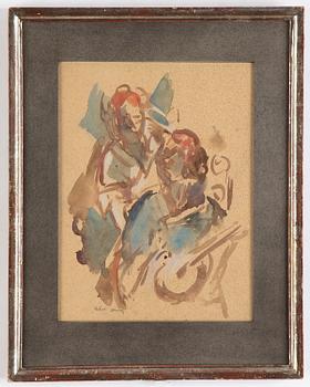 Endre Nemes, watercolour, signed.