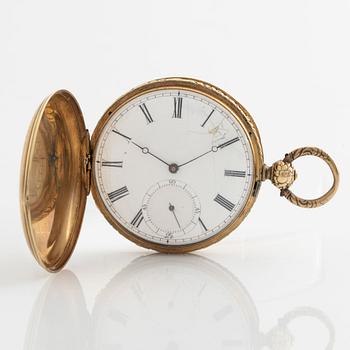 Pocket watch, 14K gold, "J.R. Losada, 241 Regent Street, London", hunter, wristwatch, 45.5 mm.